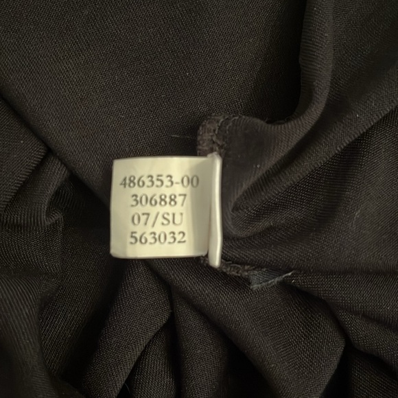 Banana Republic Silk Knit Black Dress Medium Runs Small Deep V-neck Tie Belt - Picture 9 of 9